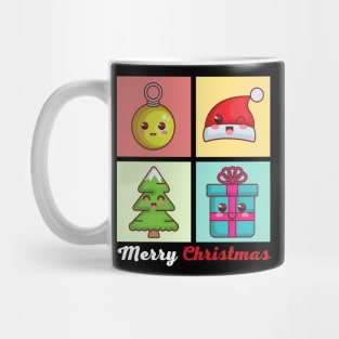 Merry Christmas Santa Hat Ball Tree Gift Xmas Holiday Mug